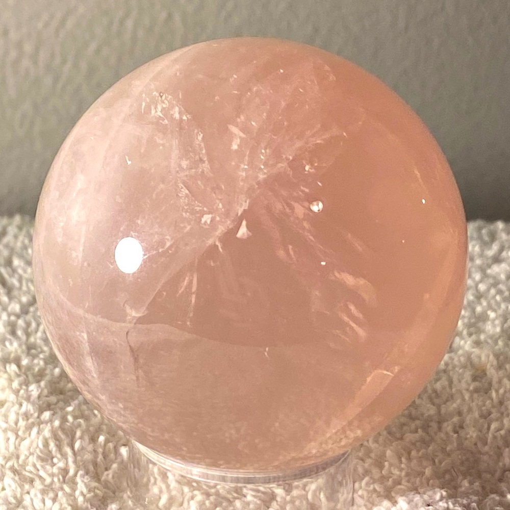 GORGEOUS Rose Quartz Sphere w/ stand - Wonderful Quality!